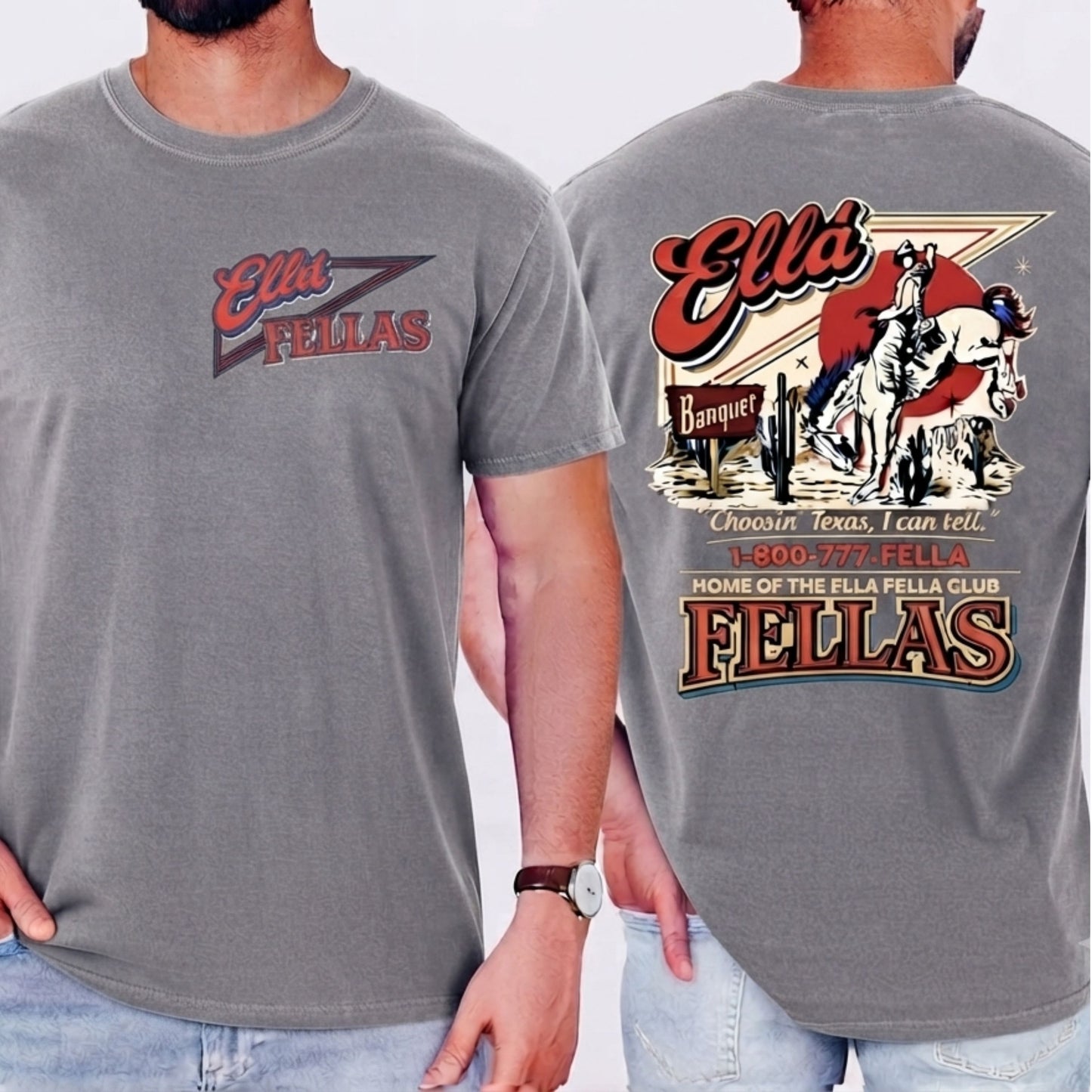 Ella Fella Club Western T-Shirt, Western Country Concert Graphic Tee, Retro Texas Mascot Tee