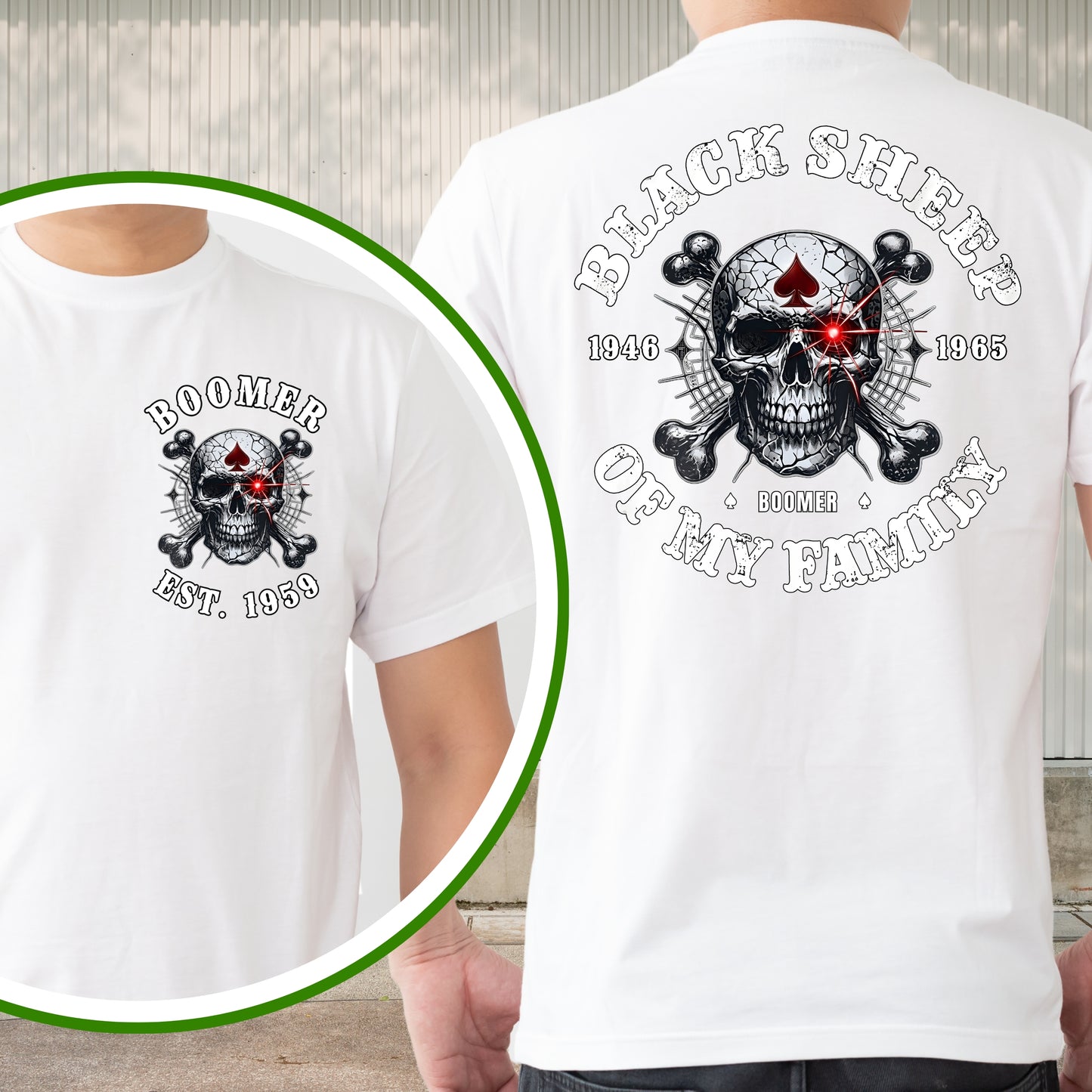 Boomer Custom Year T-Shirt : Black sheep of my family