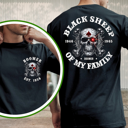 Boomer Custom Year T-Shirt : Black sheep of my family