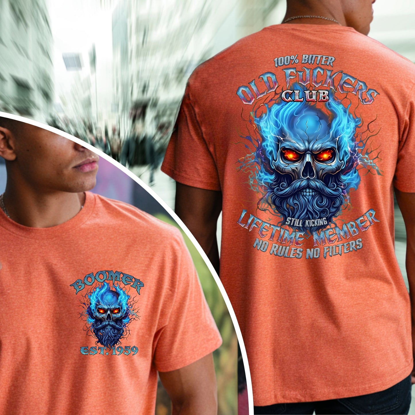 Boomer Custom Year T-Shirt : 100% Old Fuckers Club