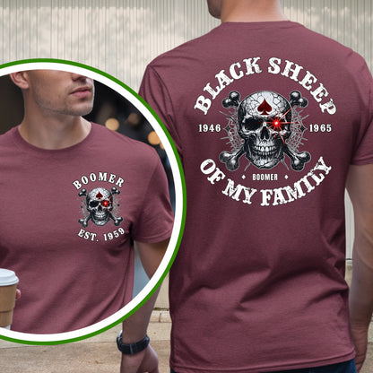 Boomer Custom Year T-Shirt : Black sheep of my family