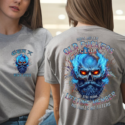 Gen X Custom Year T-Shirt : 100% Old Fuckers Club