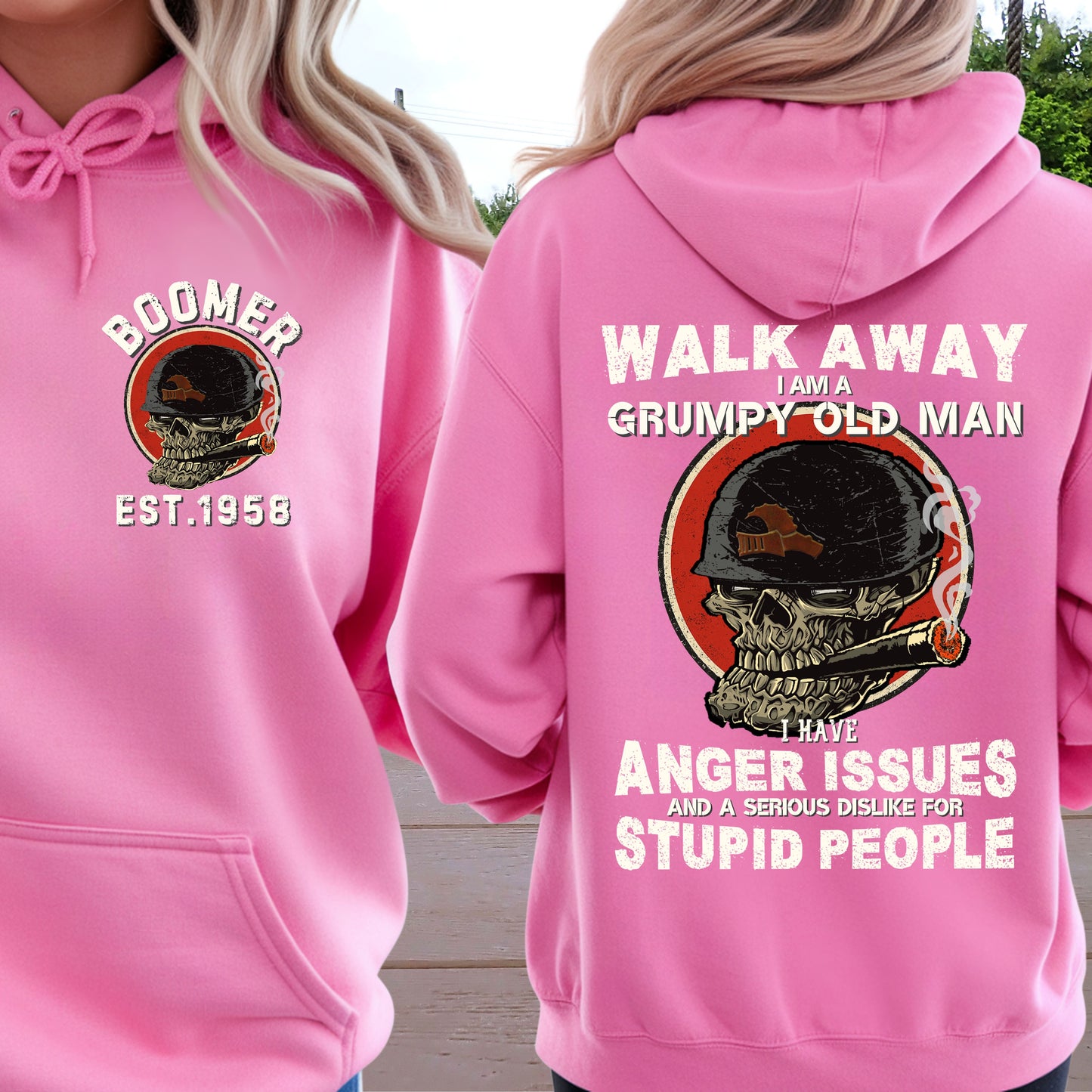 Boomer Custom Year Hoodie : Walk away , I'm a crumpy old man