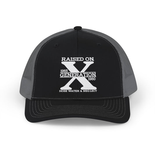 Snapback Trucker Cap , GEN X Raised ON Hose Water and Neglect